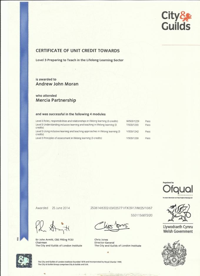 PTLLS Cert 2