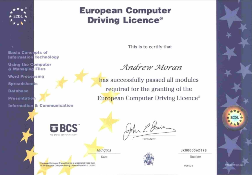 Full ECDL Cert